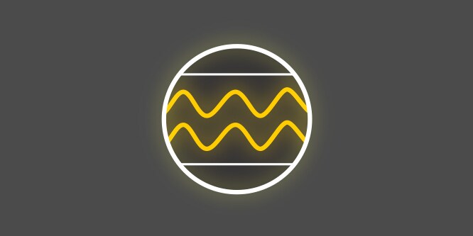 Icona gialla e bianca con linee gialle a zigzag all’interno di un cerchio, su sfondo grigio scuro, che rappresenta la fascia comfort e dettagli in silicone.
